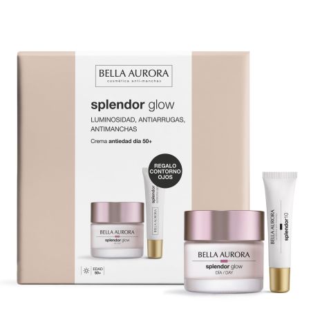 Bella Aurora Splendor Glow Tratamiento Iluminador Anti-Edad Crema de día antiedad refrescante con agua de bambú 50 ml + regalo