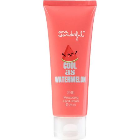 Mr. Wonderful Cool As Watermelon Moisturizing Hand Cream Crema de manos hidratante de origen natural y rápida absorción 24 horas con aroma a sandía 75 ml