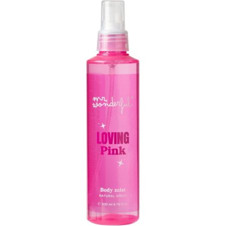 Mr Wonderful Loving Pink Body Mist Body mist ofrece fragancia dulce y envolvente para los amantes de la cereza y la fresa 200 ml