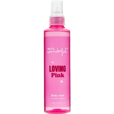 Mr Wonderful Loving Pink Body Mist Body mist ofrece fragancia dulce y envolvente para los amantes de la cereza y la fresa 200 ml