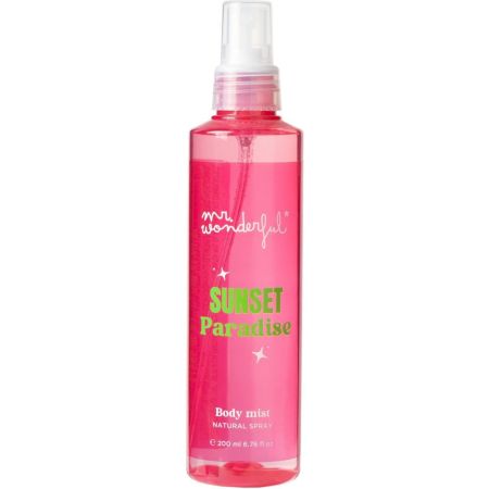 Mr Wonderful Sunset Paradise Body Mist Body mist ofrece fragancia dulce y envolvente para los amantes del coctél de frutas 200 ml