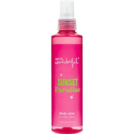 Mr Wonderful Sunset Paradise Body Mist Body mist ofrece fragancia dulce y envolvente para los amantes del coctél de frutas 200 ml