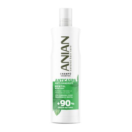 Anian Natural Hair Care Anticaspa Champú Menthol Champú vegano elimina y previene la caspa desde la raíz con sensación de frescor 400 ml