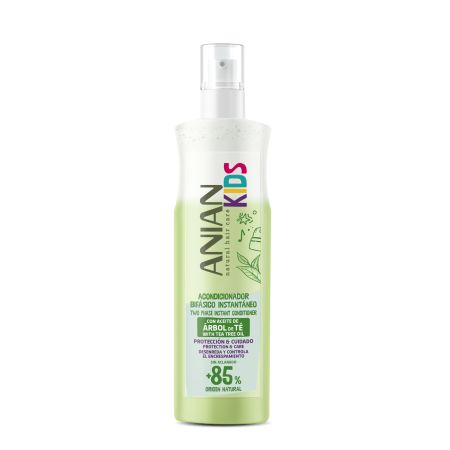 Anian Natural Hair Care Kids Aceite De Árbol Del Té Acondicionador Acondicionador vegano bifásico instantáneo protege y cuida 400 ml