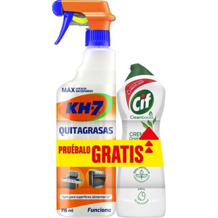 Kh-7 Quitagrasas Cítrico + Cif Pack Ahorro Quitagrasas sin fosfatos ideal para limpiar todas las superficies elimina sin esfuerzo la suciedad + cif gratis