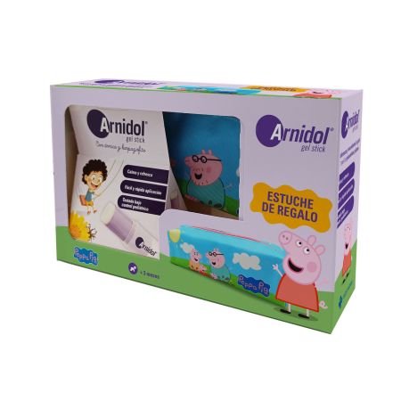 Arnidol Gel Stick Árnica & Harpagofito+Estuche Peppa Pig Gratis Stick con propiedades antiinflamatorias para aplicar tras las caídas y golpes infantiles