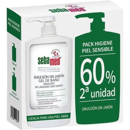 Sebamed Emulsión Sin Jabón Gel De Ducha Duplo Precio Especial Gel de ducha sin jabón limpia en profundidad evitando las irritaciones 2x750 ml