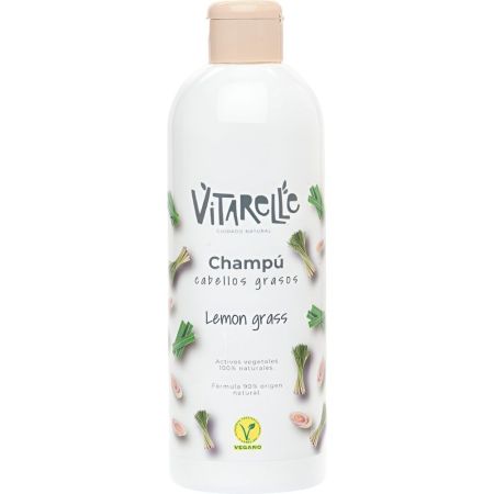 Vitarelle Lemon Grass Champú Champú limpia en profundidad ofrece brillo y suavidad para cabello graso 400 ml