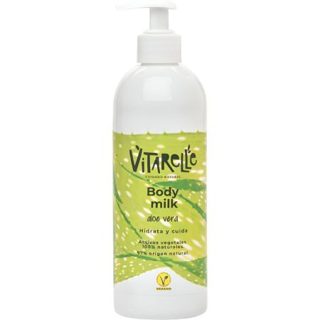 Vitarelle Aloe Vera Body Milk Leche corporal vegana hidrata y cuida con vitamina e 400 ml