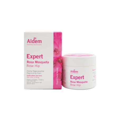 Aldem Expert Rosa Mosqueta Crema Reparadora Crema regeneradora atenúa finas líneas unifica el tono y mejora la elasticidad 50 ml