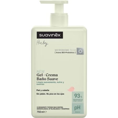 Suavinex Baby Gel-Crema Baño Suave Gel de baño y champú limpia de forma suave con extractor de manzanilla y provitamina b5