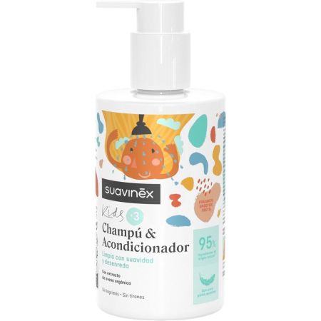 Suavinex Kids Champú & Acondionador 2 En 1 Champú y acondicionador limpia con suavidad y desenreda a partir de 3 años 300 ml