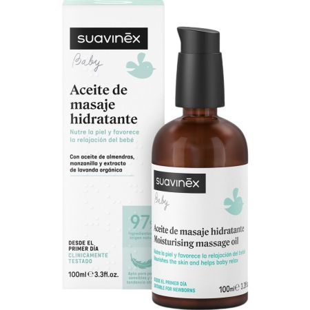 Suavinex Baby Aceite De Masaje Hidratante Aceite ayuda a relajar y calmar ideal para dar masajes relajantes al bebé 100 ml