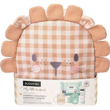 Suavinex My Little Backpack León Edición Limitada Set esencial para bebés ofrece higiene limpieza y cuidado con productos de cosmética pediátrica