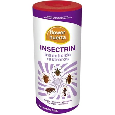 Insectrin Insecticida Rastreros Flower Huerta Insecticida en polvo para espolvoreo actúa por contacto o ingestión para todo tipo de insectos rastreros 400 gr