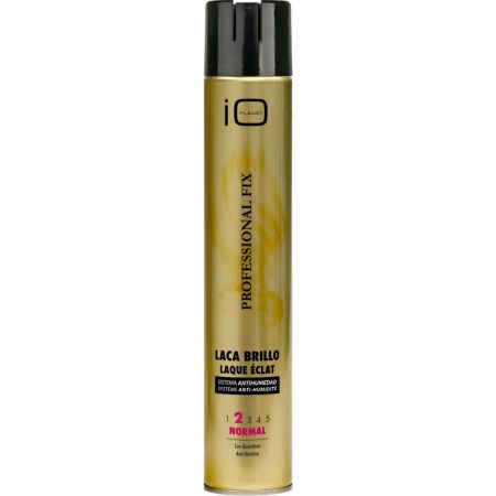 Io Planet Professional Fix Laca Brillo Normal Nº2 Laca fijadora con sistema antihumedad ofrece brillo y volumen con queratina para todo tipo de cabello 400 ml