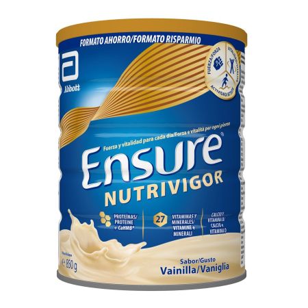 Ensure Complemento Alimenticio Nutrivigor Fuerza-Vitalidad Vainilla Complemento alimenticio en polvo reduce el cansancio y la fatiga 850 gr