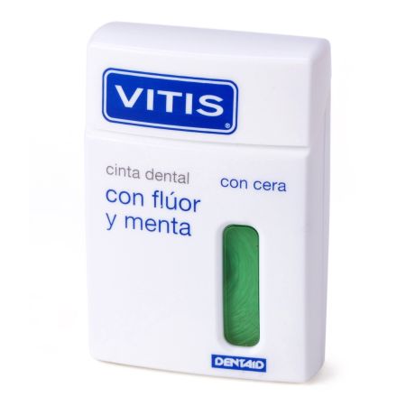 Vitis Cinta Dental Con Cera Flúor Y Menta Seda dental ayuda a realizar una limpieza más cómoda y con fácil deslizamiento 50 m