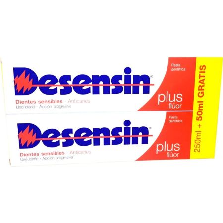 Desensin Plus Flúor Pasta Dentífica Duplo Formato Especial Pasta de dientes protectora para personas con sensibildad dental 2x150 ml