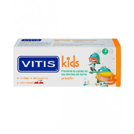 Vitis Gel Dentífrico Kids Pasta de dientes previene las caries en los dientes de leche 50 ml