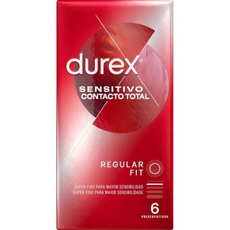 Durex Preservativos Sensitivo Contacto Total Preservativos super finos ideales para alérgicos al látex para una mayor sensibilidad 12 uds