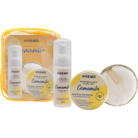 Flor De Mayo Travel Kit Camomila Set de viaje ofrece doble limpieza en profundidad para piel purificada refrescante y limpia