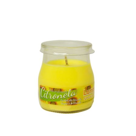 Lumar Vela Vaso Yogurt Citronela Vela perfumada de cera vegetal con fragancia de citronela 100 gr