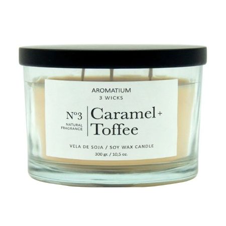 Aromatium Natural Fragance Nº3 Caramel+Toffee Vela De Soja Vela perfumada de soja con tres mechas 300 gr