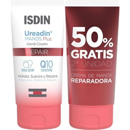 Isdin Ureadin Repair Manos Plus Hand Cream Duplo Formato Especial Crema de manos reparadora ayuda a prevenir los signos de envejecimiento 2x50 ml