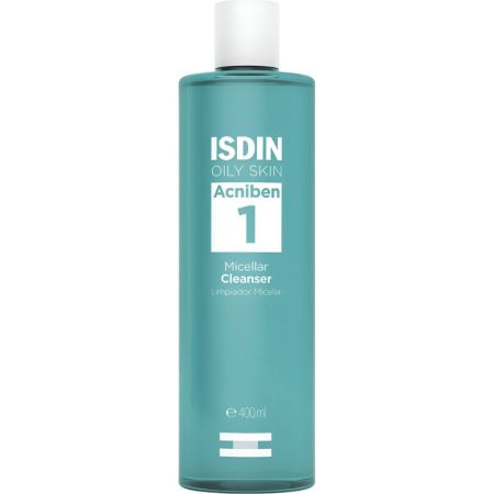 Isdin Acniben 1 Oily Skin Micellar Cleanser Limpiador micelar limpia desmaquilla y matifica inmediatamente 400 ml