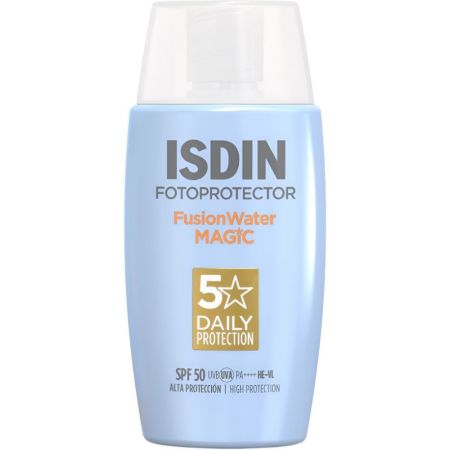 Isdin Fotoprotector Fusionwater Magic Spf 50 Protector solar facial ultraligero resistente al agua ofrece hidratación intensa y absorción inmediata 50 ml