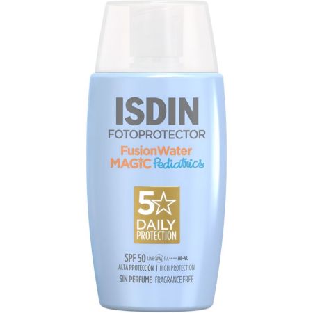 Isdin Fotoprotector Pediatrics Fusion Water Magic Spf 50 Protector solar infantil facial y corporal de textura ultaligera resistente al agua y sin perfume 50 ml