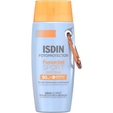 Isdin Fotoprotector Fusion Gel Sport Pf 50 Protector solar corporal de textura ultraligera protege sin dejar residuo graso para acabado invisible 100 ml