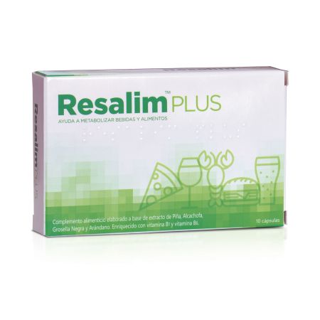 Resalim Plus Complemento Alimenticio Complemento alimenticio ayuda a metabolizar bebidas y alimentos 10 uds