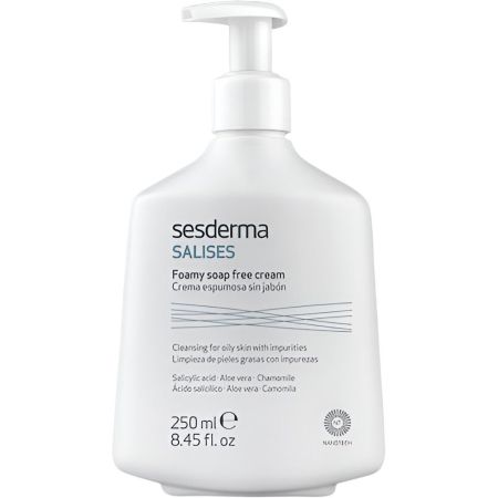 Sesderma Salises Crema Espumosa Sin Jabón Crema espumosa facial y corporal hidratante regenerante y protectora  reduce exceso de sebo 250 ml