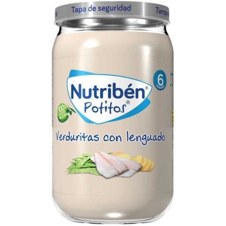 Nutriben Potitos Verduritas Con Lenguado Tarrito 100% aceite de oliva sin sal ni azúcares añadidos a partir de 6 meses 235 gr