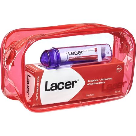 Lacer Clásico Neceser Set de higiene dental con flúor antiplaca anticaries y antimicrobiana