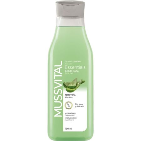 Mussvital Essentials Aloe Vera Gel De Baño Gel de ducha hidrata suaviza y reepitaliza la piel 750 ml