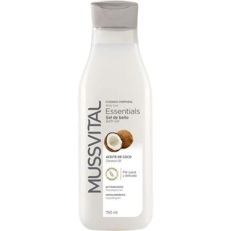 Mussvital Essentials Aceite De Coco Gel De Baño Gel de ducha aumenta el contenido lipídico cutáneo 750 ml