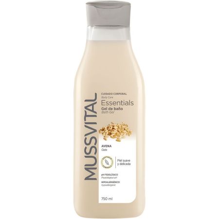 Mussvital Essential Avena Gel De Baño Gel de ducha reduce la pérdida de agua y la deshidratación cutánea 750 ml