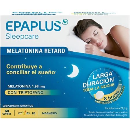 Epaplus Forte+Retard Complemento Alimenticio Complemento alimenticio concilia el sueño en menos tiempo 60 uds