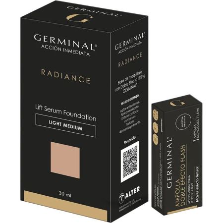 Germinal Acción Inmediata Radiance Lift Serum+Ampolla Flash Gratis Pack regalo doble efecto lifting ofrece hidratación y luminosidad para acabado natural 12 horas