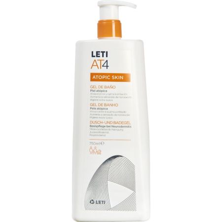 Leti At4 Gel De Baño Dermograso Gel de ducha con una base lavante extrasuave para limpiar sin irritar la piel 750 ml