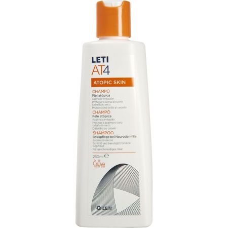 Leti At4 Champú Champú con acción emoliente nutritiva y calmante cabello suave y brillante 250 ml