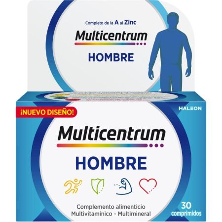 Multicentrum Hombre Complemento Alimenticio Multivitamínico y multimineral ayuda a satisfacer las necesidades nutricionales específicas de los hombres