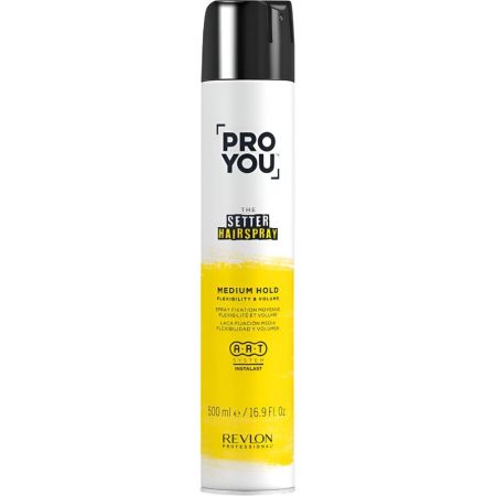 Revlon Professional Pro You Medium Hold The Setter Hairspray Laca fijadora media ofrece brillo volumen control y definición para acabado natural 500 ml