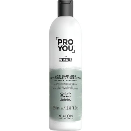 Revlon Professional Proyou The Winner Anti Hair Loss Invigorating Shampoo Champú limpiador suave reduce la caída ofreciendo grosor y densidad para cabello débil y fino 350 ml