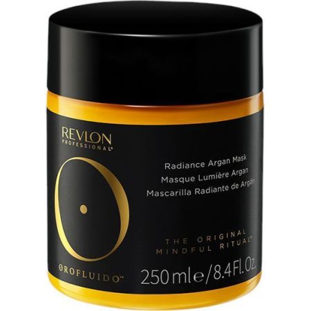 Revlon Professional Orofluido Mascarilla Radiante De Argán Tratamiento vegano intensivo capilar hidrata repara suaviza y restaura para cabello seco y dañado 250 ml