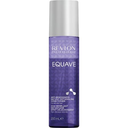 Revlon Professional Equave Anti Brassiness Professional Bi Phase Detangling Acondicionador bifásico sin aclarado neutralizador del tono amarillo cabello brillante y luminoso 200 ml