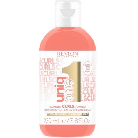 Revlon Professional Uniqone All In One Curls Shampoo Champú vegano nutre define y controla el encrespamiento ideal para todo tipo de rizos 150 ml